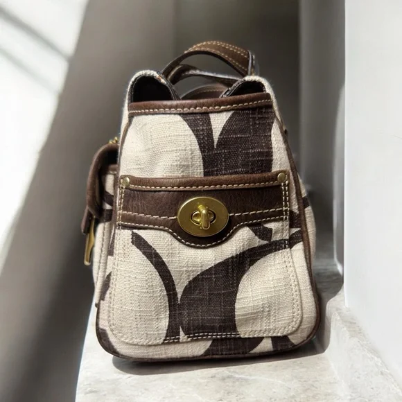 New Coach Legacy Mandy Cream & Brown Handbag Y2K - Picture 5 of 14